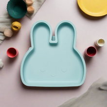 Load image into Gallery viewer, Bunny Silicone Suction Plate 2.0 . Mist Blue
