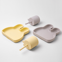 Load image into Gallery viewer, Bunny Silicone Straw Cup with Lid . Sundress Yellow