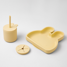 Load image into Gallery viewer, Bunny Silicone Straw Cup with Lid . Sundress Yellow
