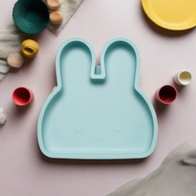 Load image into Gallery viewer, Bunny Silicone Suction Plate 2.0 . Mist Blue
